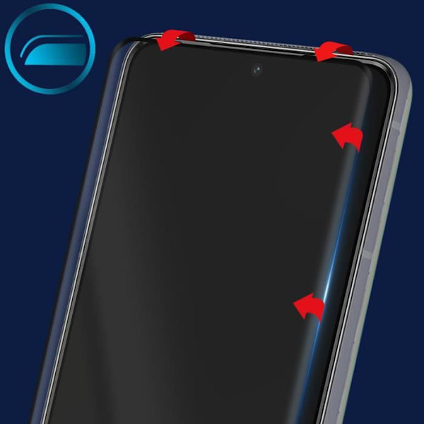 Filmi Samsung Galaxy S21 Ultra Tempered Glass 9H:lle kaareva läpinäkyvä musta ääriviiva
