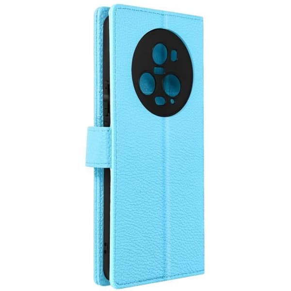 Etui til Honor Magic 5 Pro - AVIZAR - Video Support Pung Kunstlæder Litchi blå Blå