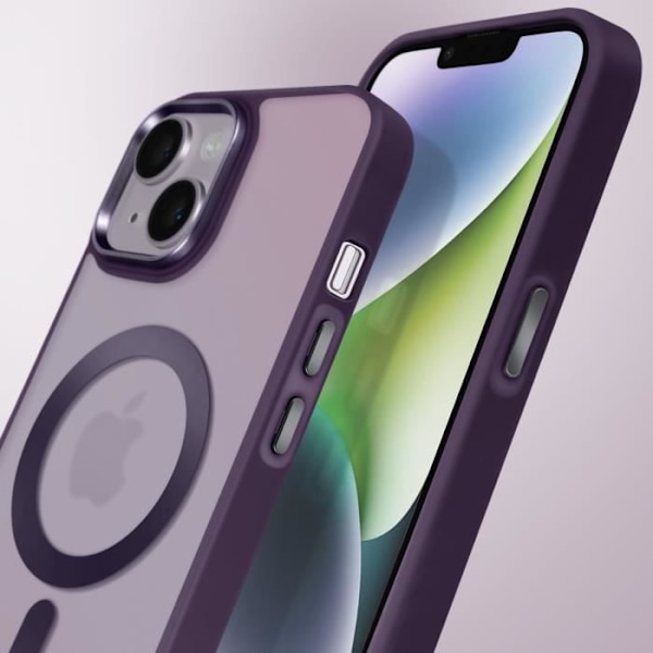 MagSafe-fodral för iPhone 14 Matt Frostad Baksida Lila Kant Lila