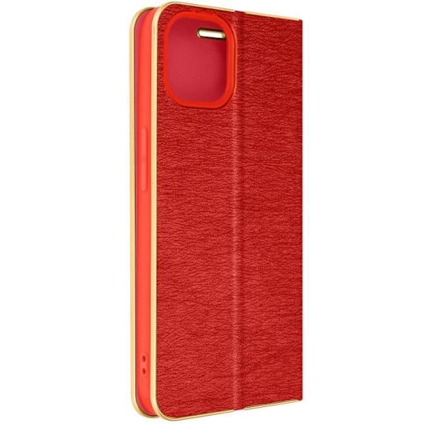 iPhone 14 Case -korttikotelo, punainen - kultainen kotelo