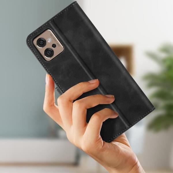 Motorola Moto G32 Case Pung Video Support Magnetisk fane Sort Svart
