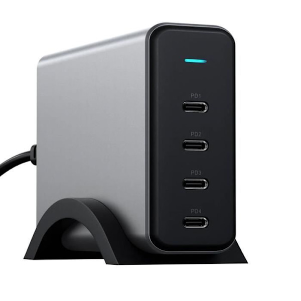 Nätladdare GaN 165W 4 USB-C Strömförsörjning Kompakt Satechi Space Grey Grå