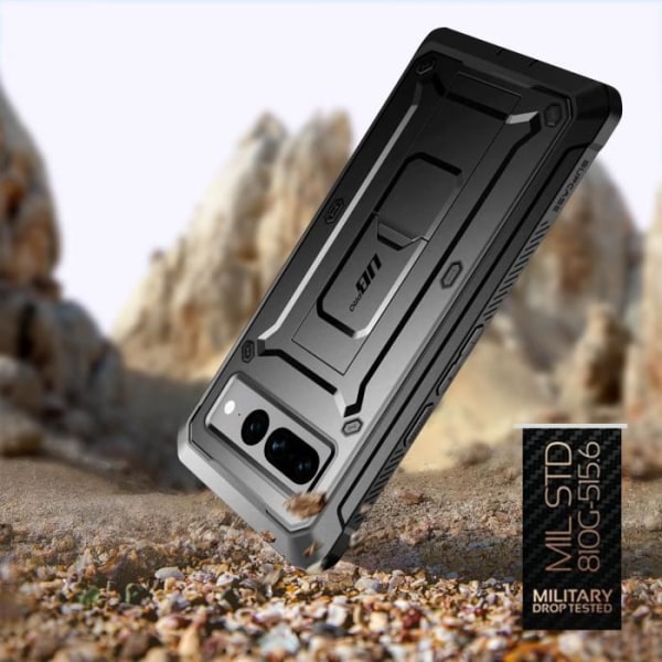 Kotelo Google Pixel 7 Prolle Iskunkestävä Kickstand Supcase Unicorn Beetle Pro musta svart