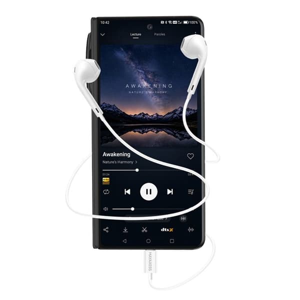 USB-C Trådade Hörlurar med Inbyggd Mikrofon för Honor Magic V5 Mayaxess Vit Vit