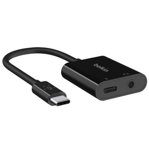 USB-C-sovitin - BELKIN - 60 W malli - Ääni ja lataus - 3,5 mm:n liitäntä - Kompakti ja kevyt