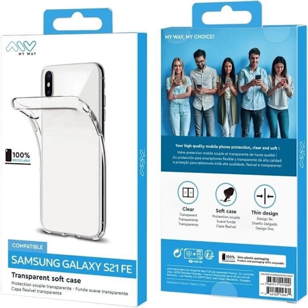 Samsung Galaxy S21 FE gennemsigtigt blødt etui - MYWAY - Grøn - Unisex - Voksen Grøn