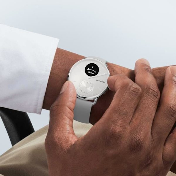 Montre Connectée 38mm Sundhedsovervågning Vandtæt 30 dages batteritid ScanWatch 2 Withings Hvid Vit