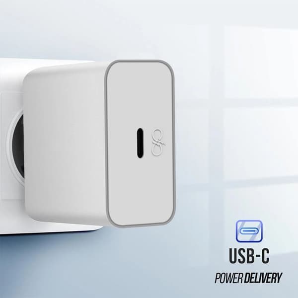 USB-C vægoplader - FORCE POWER - Force Power - 45W - PD/PPS/QC4.0 - Kompakt genbrugsplast Vit