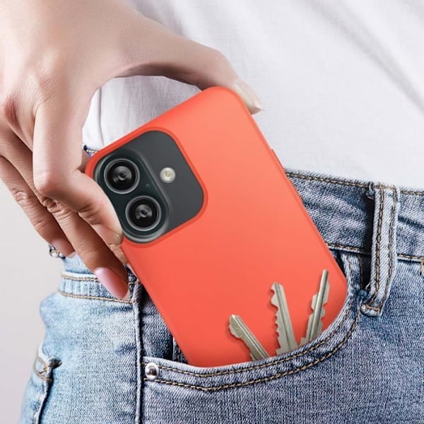 Cover til iPhone 16 Plus - AVIZAR - Halvstiv Soft-touch Anti-fingeraftryk - Koral Rosa