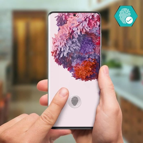 Beskyttelsesfilm - AVIZAR - Galaxy S20 Plus - 9H hærdet glas - Stødsikker - Ultra tynd og gennemsigtig Transparent, vit