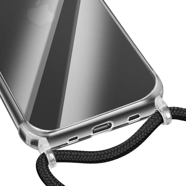 Cover - ADVISE - iPhone Air - Transparent Silikone - Blød Berøring - Justerbart Snor Vit