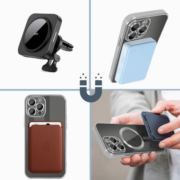 Coque MagSafe - Apple - iPhone 13 Pro Max - Silikone - Sølv - Kromkant Pengar
