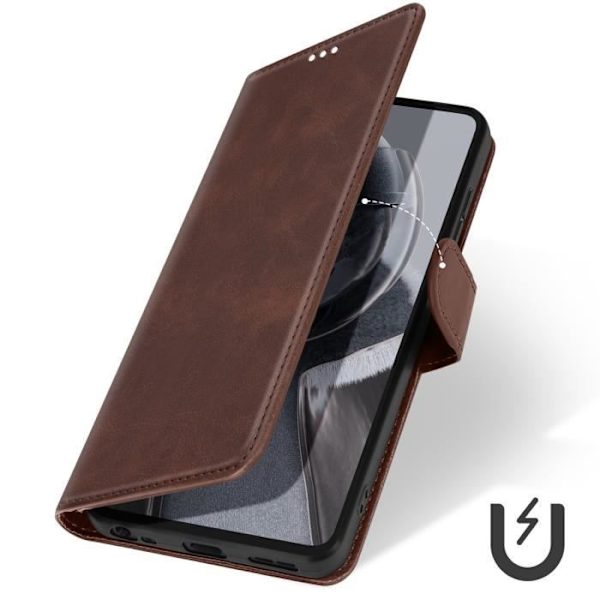 Etui til HMD Pulse Pro - AVIZAR - Lanyard Klap Støtte Tegnebog - Brun - Semi-stiv - Glat kastanj