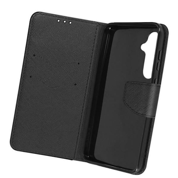 Cover til Samsung Galaxy S24 Flip Wallet Video Support Sort - AVIZAR - Semi-stiv - Syntetisk - Blandet Svart