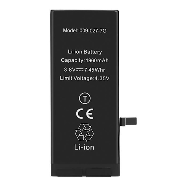 iPhone 7 sisäinen akku - AVIZAR - IP7BAT-TI - 1960mAh - Litiumioni - Musta Svart