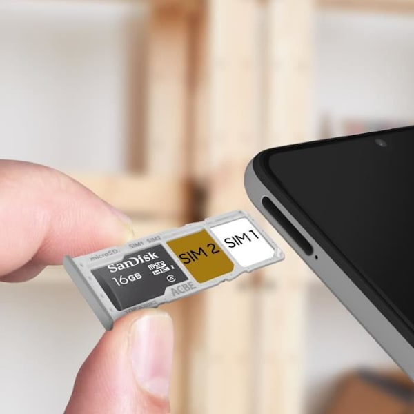 Vaihto-SIM-korttikelkka - Samsung Galaxy A32 - valkoinen Vit