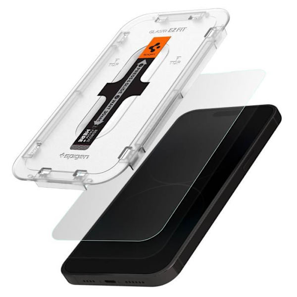 2 iPhone 14 Pro Max -näyttökalvoa Ez Fit -asennussarja Spigen Transparent
