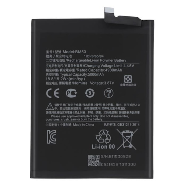 Sisäinen akku Xiaomi Mi 10T ja 10T Pro 5000mAh mallille BM53 Black Svart