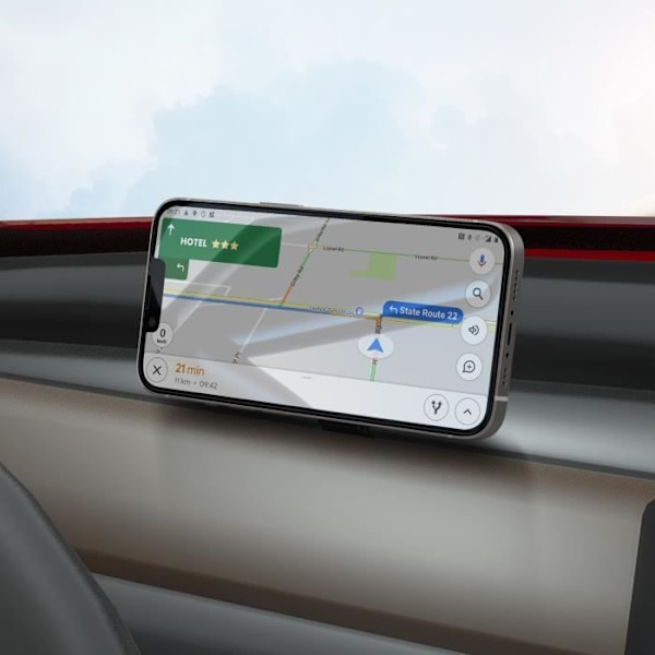 Stöd för magnetisk telefon för Tesla Model 3 / Y, roterande LinQ svart Svart
