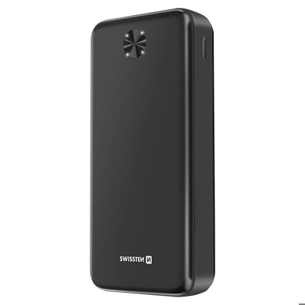 Extern batteri 20000mAh 10.5W med dubbel USB-port LED-indikator Swissten svart Svart