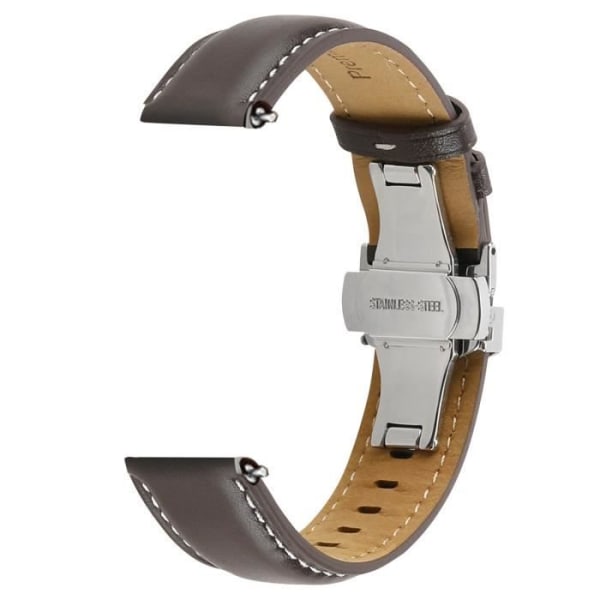Rem för Galaxy Watch 5/5 Pro / 4 Brun fjärilsspänne i äkta läder