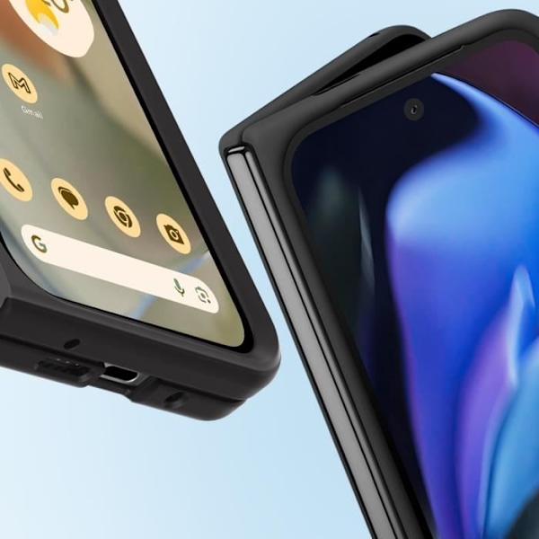 Original Google Pixel 9 Pro Fold Matte Soft Touch Camera Protected Case Google Black Svart
