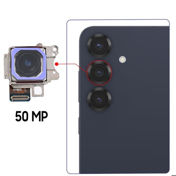 Hovedkamera Bagpå til Samsung Galaxy S25 Plus 50MP Sort