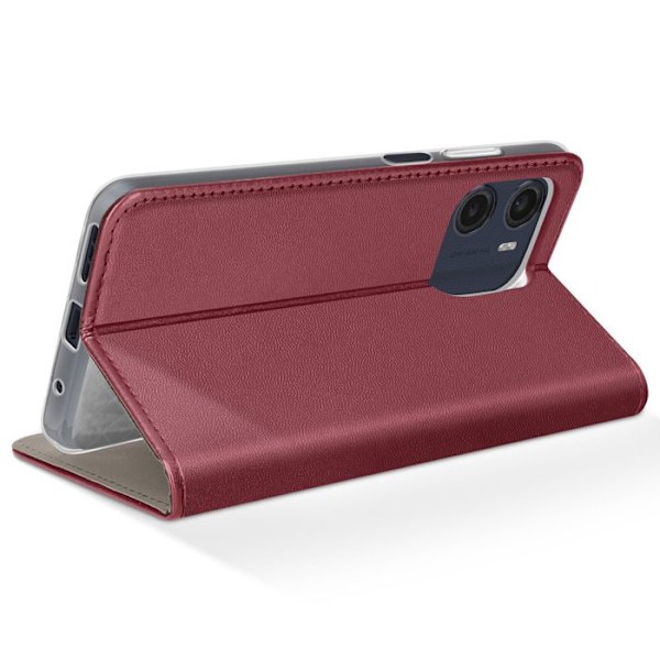 Etui til Motorola Moto E15 / G05 Klap Wallet Magnetisk Støtte Bordeaux Röd