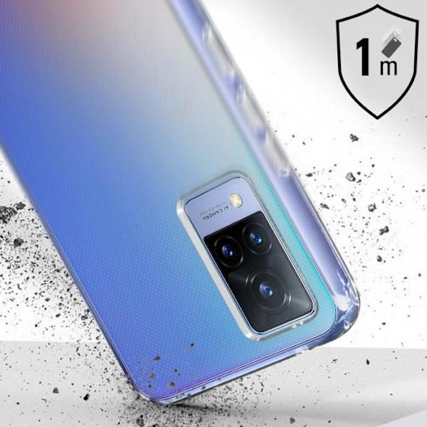 Coque - Force Case - Vivo V21 - Stötsäker 1m - Ultra-transparent - Tunn och lätt design Vit