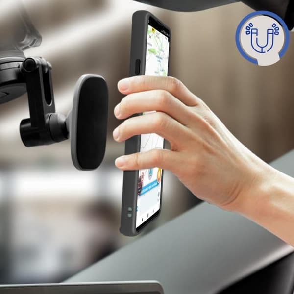 Coque - Samsung - Galaxy S10 - Bi-materiale - Metalring - Video Support Sort Svart