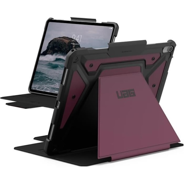 URBAN ARMOR GEAR Metropolis SE Etui Apple iPad Air 13 M2 / 2024 Cover med Vække/Søvn funktion, Støtte til Apple Pencil/Log Metropolis SE - Bordeaux