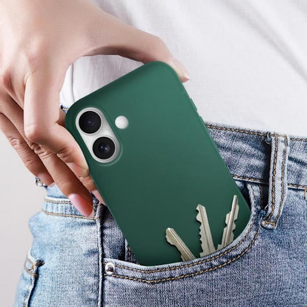 Skal till iPhone 16 Plus - AVIZAR - Halvstyv Soft-touch - Grön - Stötsäker och repskydd Grön