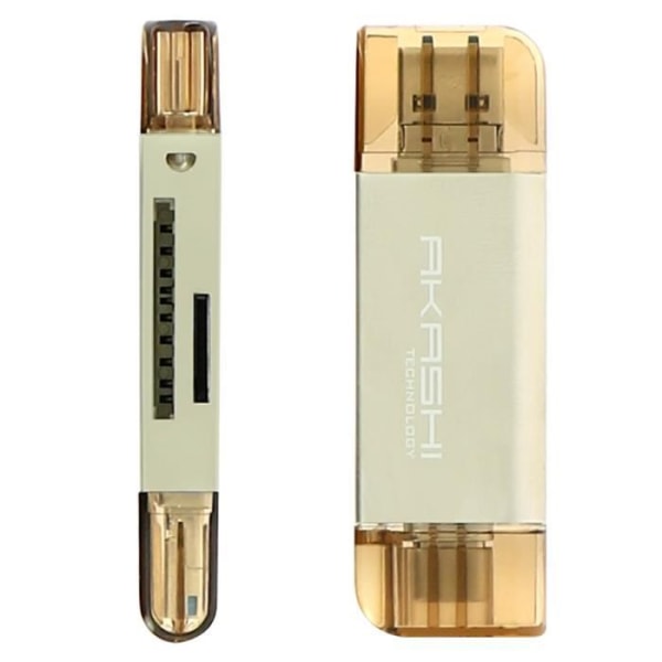 SD- ja Micro SD -kortinlukija 3 in 1 USB Micro USB ja USB Type C Akashi Grey