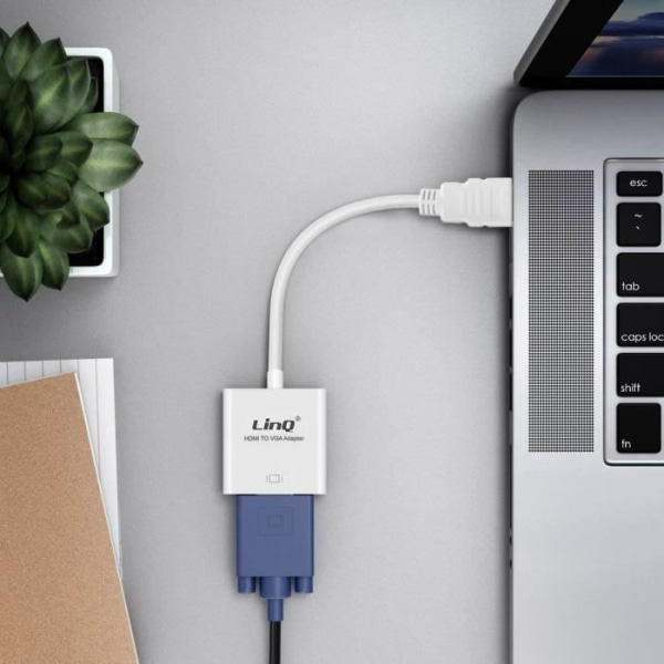 HDMI till VGA-adapter - LinQ - 1080P - Vit - Hane till hona - Kompakt