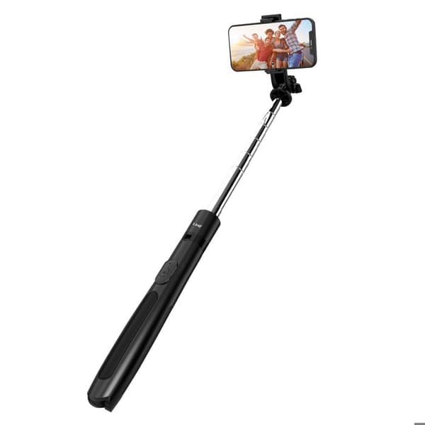 Perche Selfie - LinQ - Sort - 2-i-1 med Stativ - 360° Rotérbar - Bluetooth Fjärrkontroll