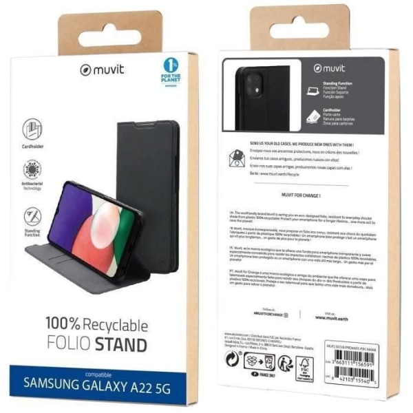 MUVIT FOR CHANGE FOLIO STAND RECYCLETEK SAMSUNG GALAXY A22 5G