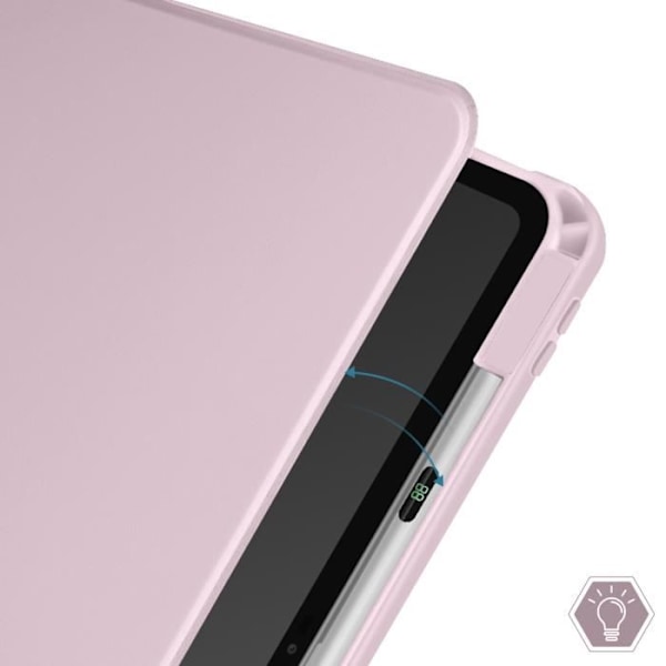 Kotelo iPad Air 13 2024 -käännettävälle pyörivälle jalustalle kamerasuojalla, jauhevaaleanpunainen Rosa