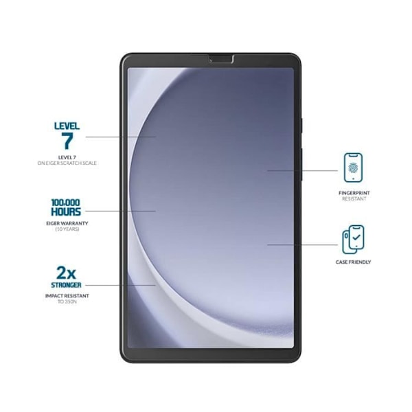 Skärmskydd för Galaxy Tab A9 i premium härdat glas Asahi 2.5D Eiger Transparent Transparent
