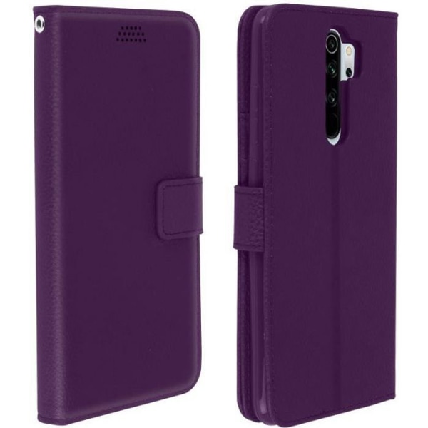 Etui - AVIZAR - Xiaomi Redmi Note 8 Pro - Øko-læder med struktur - Kortlomme - Videostøtte Lila
