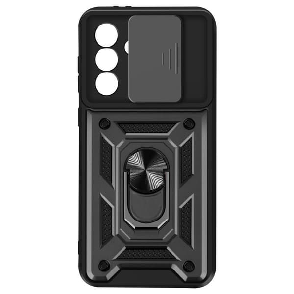 Coque Ring til Galaxy A37 med Skydelåg til Kamera Stødabsorberende Mayaxess Sort Svart