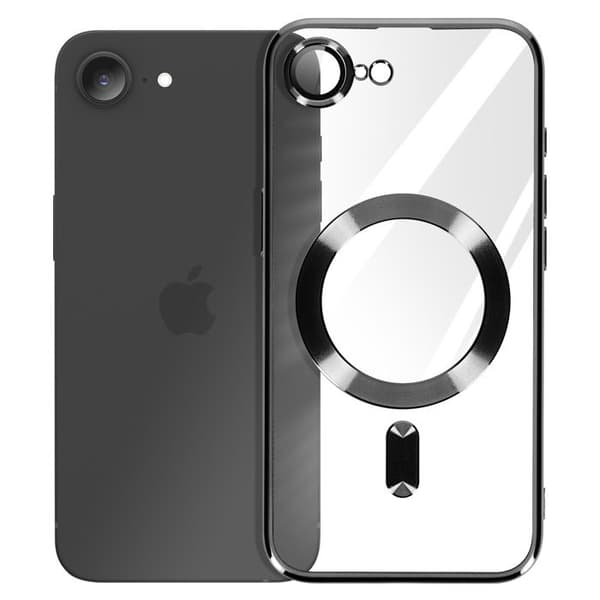 iPhone 17e cover med kromkant, MagSafe-kompatibel, sort Svart