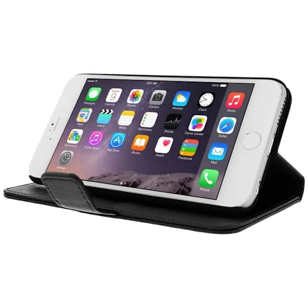 Fodral Folio - Avizar - iPhone 6 Plus - Ekoklädsel - Svart - Fullständigt skydd Svart