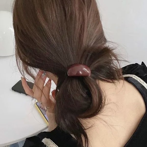 Hår-elastik - AVIZAR - Bordeaux - Perle Træ Effekt - Komfortabel - Elegant Röd