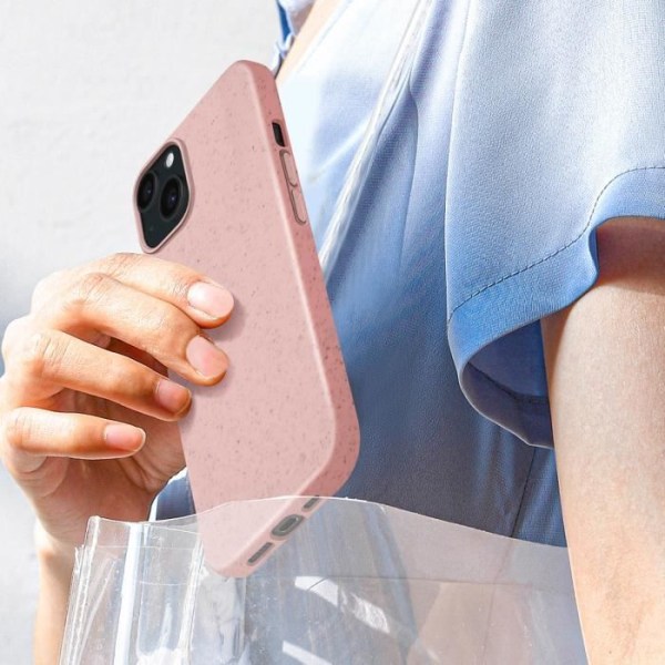 Fodral till iPhone 15 Silikon Anti-Fingeravtryck Återvinningsbart Klassiskt Fodral Organisk Rosa