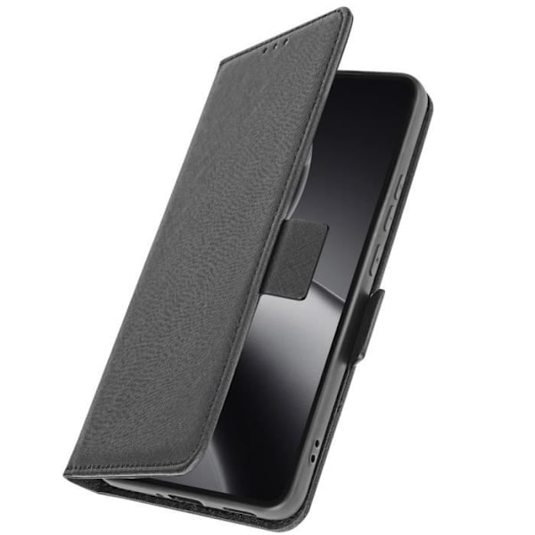 Etui för Xiaomi 14T Saffiano Läder Cardholder och Videostativ 3mk Svart Svart