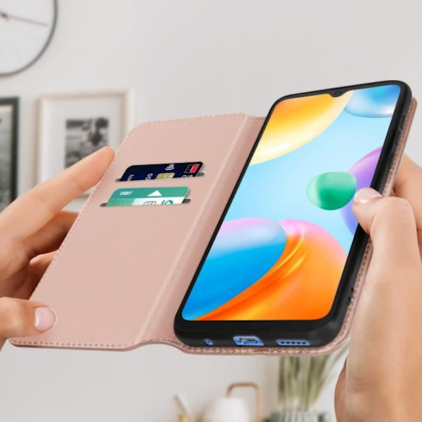 Xiaomi Redmi 10C Fodral - AVIZAR - Plånboksfodral - Rosa - Syntet - Flik Rosa