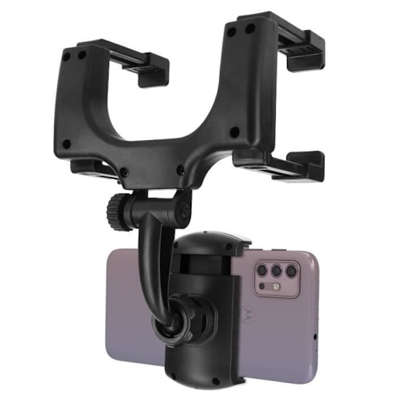Stöd Bil - Svart - Spegelfäste - Rotativ 360° - Justerbar - Kompatibel med Smartphones Svart