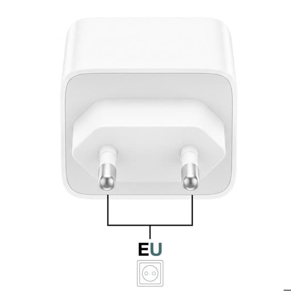 USB-C Väggladdare 25W PD 3A Snabb med Inbyggt Skydd Akashi Vit Vit