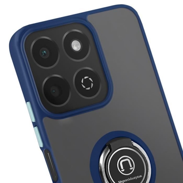Coque för Honor 200 Smart Ring Metallstöd Video Blå Natt Blå