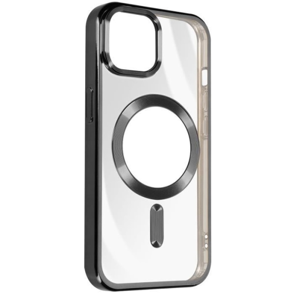 MagSafe Cover til iPhone 15 Plus Silikone Kamerabeskyttelse Sort Chrome Contour Svart